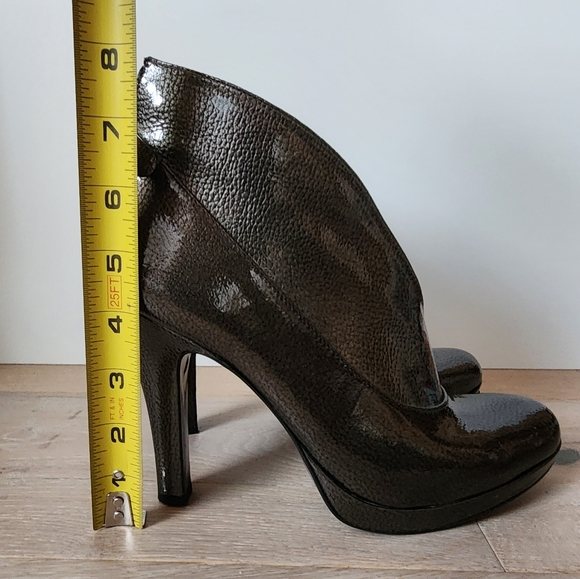 VINTAGE Jessica Simpson Grey Patent Leather Ankle Boots with Bow Size 9 - Picture 11 of 12